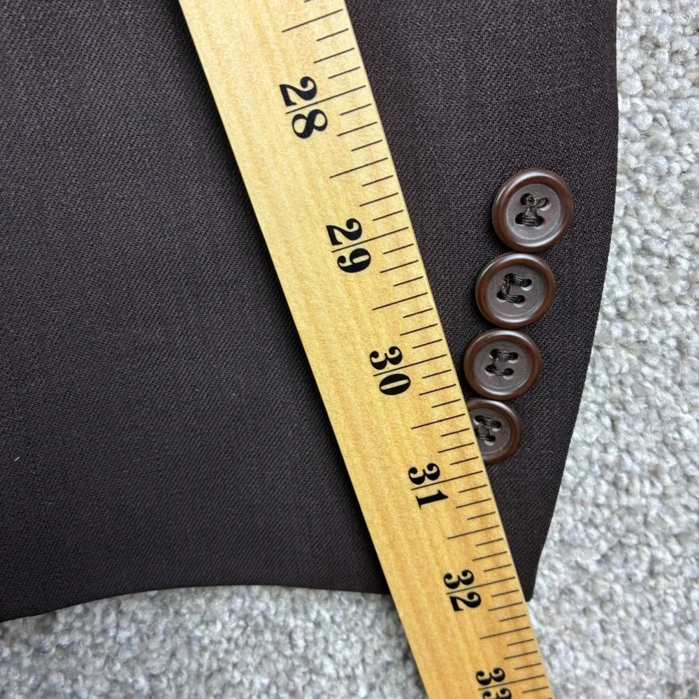Marco Biella 44L Brown Wool Suit Athletic Fit Pleated 3 Btn Italy Autumn Wedding